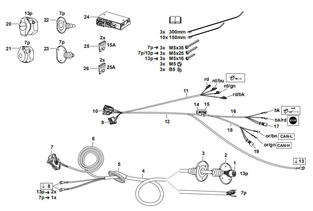 Wiązka elektryczna Westfalia 305577300113