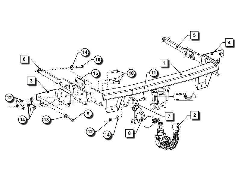 Wypinany pionowo hak holowniczy ORIS Ford Galaxy III 2015- Z przyg.