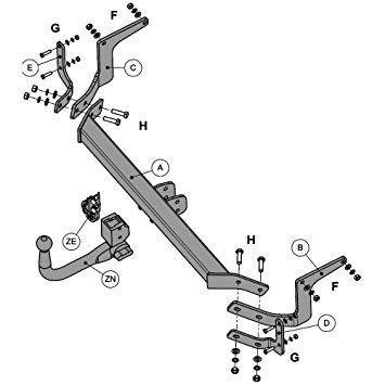 Hak holowniczy Witter Peugeot 308 hatchback 2014-