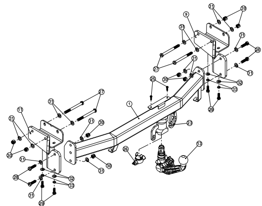 Hak Westfalia Hyundai Santa Fe III (DM) 2012-2018