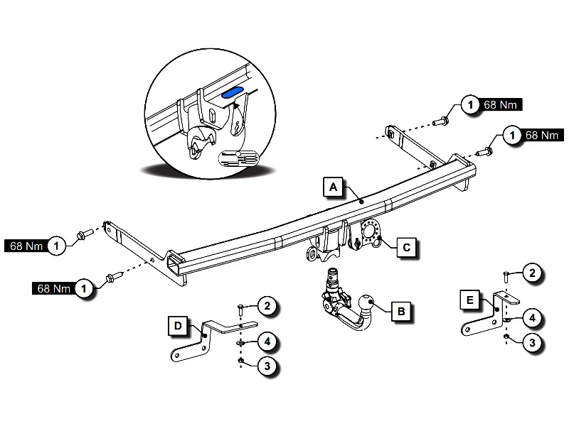 Wypinany pionowo hak holowniczy ORIS Volkswagen VW Golf MK8 VIII Kombi 2020-