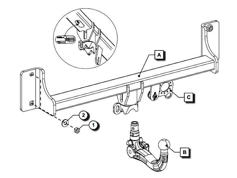 Wypinany pionowo hak holowniczy ORIS BMW X3 F25 2010-2017 + Moduł 7PIN