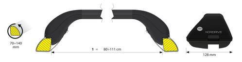 Nordrive N15012 "SNAP-FIT" TELESCOPIC STEEL BARS 110-140CM BLACK COLOR