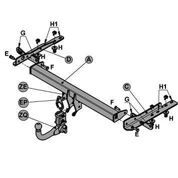 Hak holowniczy Witter Saab 9-5 Sedan 2010-2012