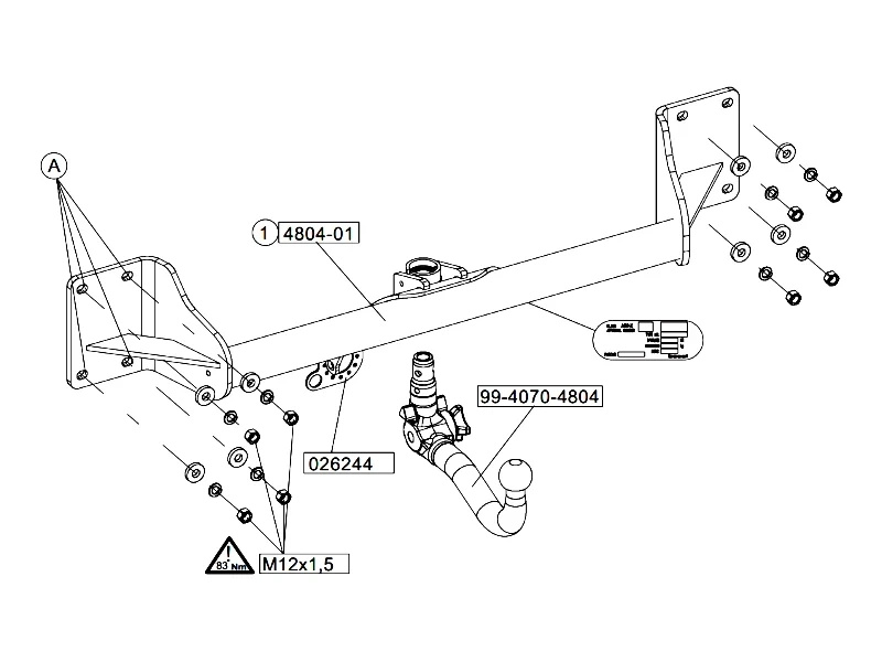 Wypinany pionowo hak holowniczy ORIS BMW X6 2008-2014