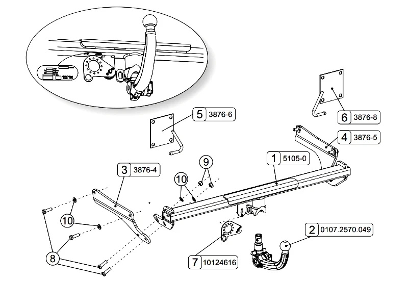 Wypinany pionowo hak holowniczy ORIS Mazda 6 sedan 2012-2023 + Moduł 7PIN