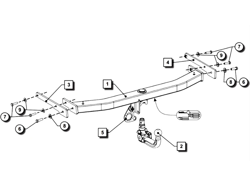 Wypinany pionowo hak holowniczy ORIS Skoda Superb III Sedan 2015-2024 + Wiązka dedykowana