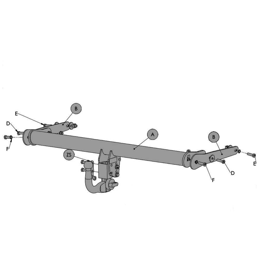 Hak holowniczy Witter Volkswagen Sharan II (7N) po liftingu 10.2013-