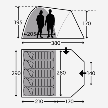 Kampa Brighton 5 Namiot ze słupkami 9120000236
