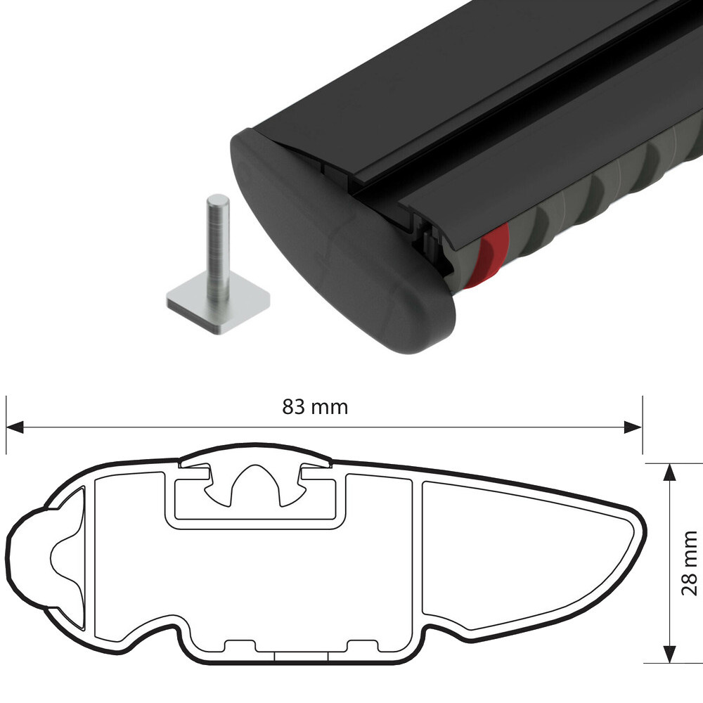 Bagażnik dachowy Belki Poprzeczki Nordrive Silenzio Black Citroen C3 04/24>