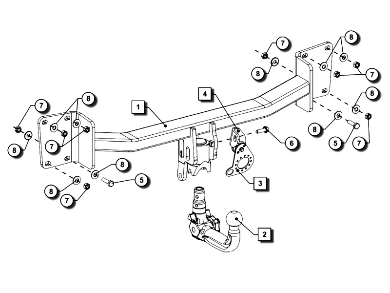 Wypinany pionowo hak holowniczy ORIS Volvo XC90 II generacja 2015- + Moduł 7PIN
