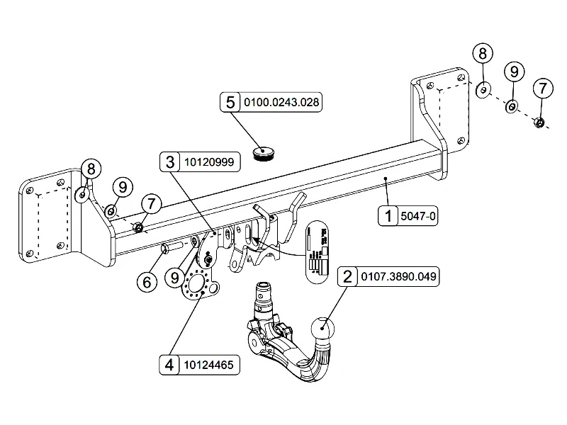 Wypinany pionowo hak holowniczy ORIS BMW X5 E70 2006-2013