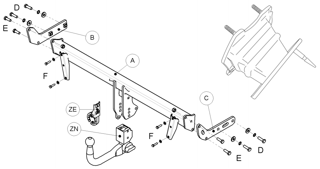 Hak holowniczy Witter Hyundai Tucson III 07.2018-