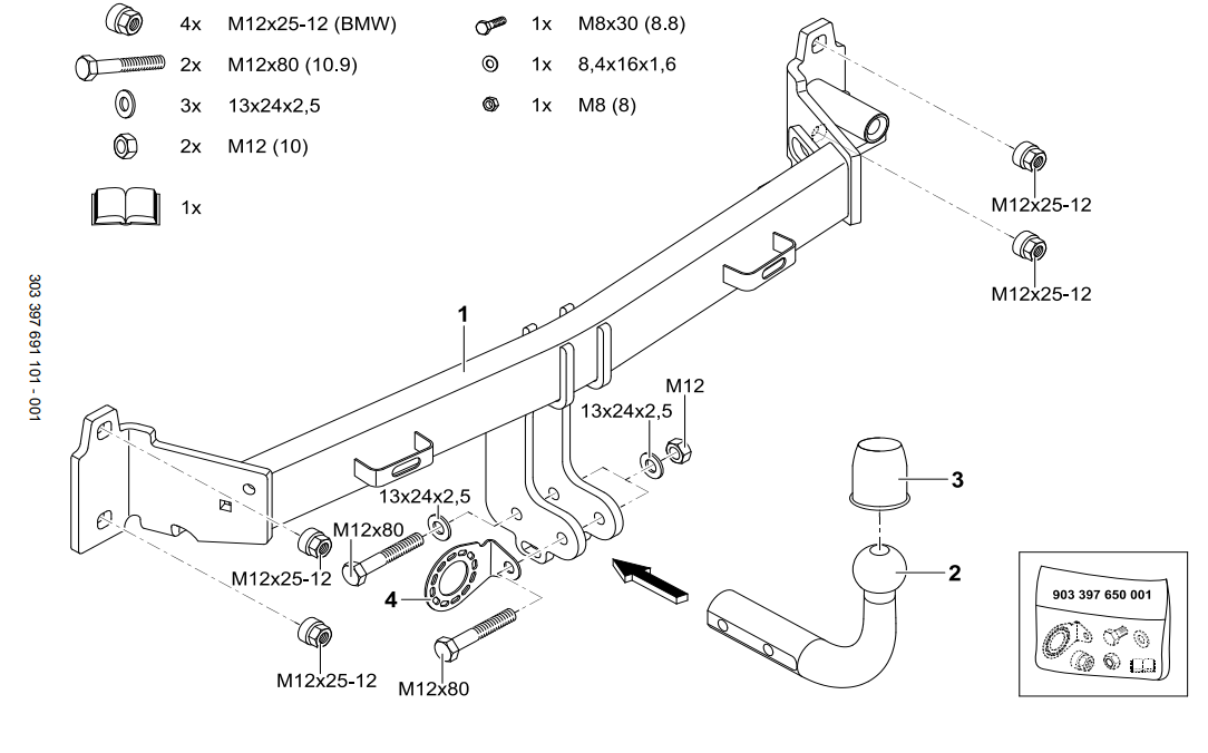 Hak holowniczy Westfalia Audi A3 8P 2003-2013