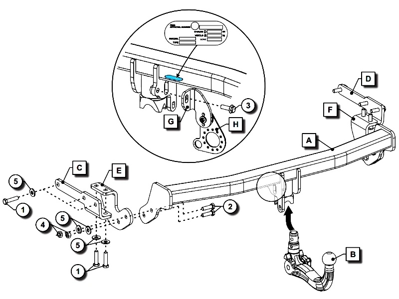 Wypinany pionowo hak holowniczy ORIS Nissan X-Trail T33 IV 2022-