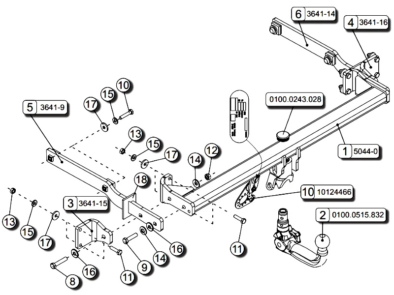 Wypinany hak holowniczy ORIS 050-443
