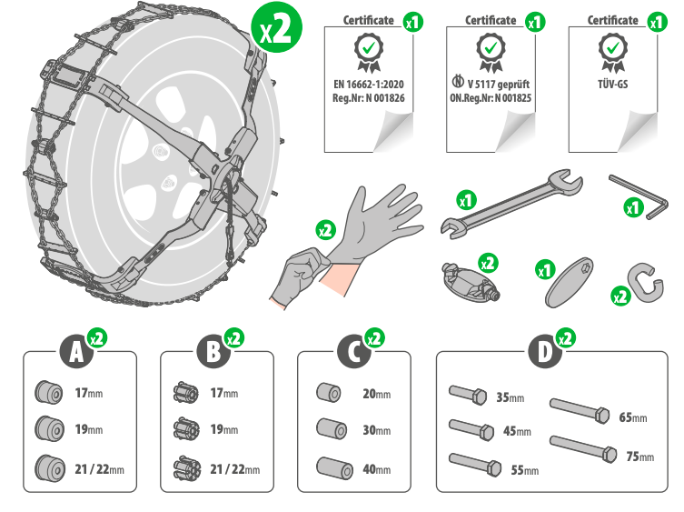 Łańcuchy śniegowe Pilot-Pro P8 I 305/35R21
