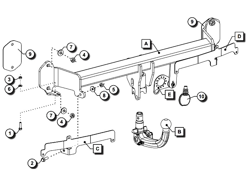 Wypinany pionowo hak holowniczy ORIS BMW Seria 4 G22 Coupe 2020-