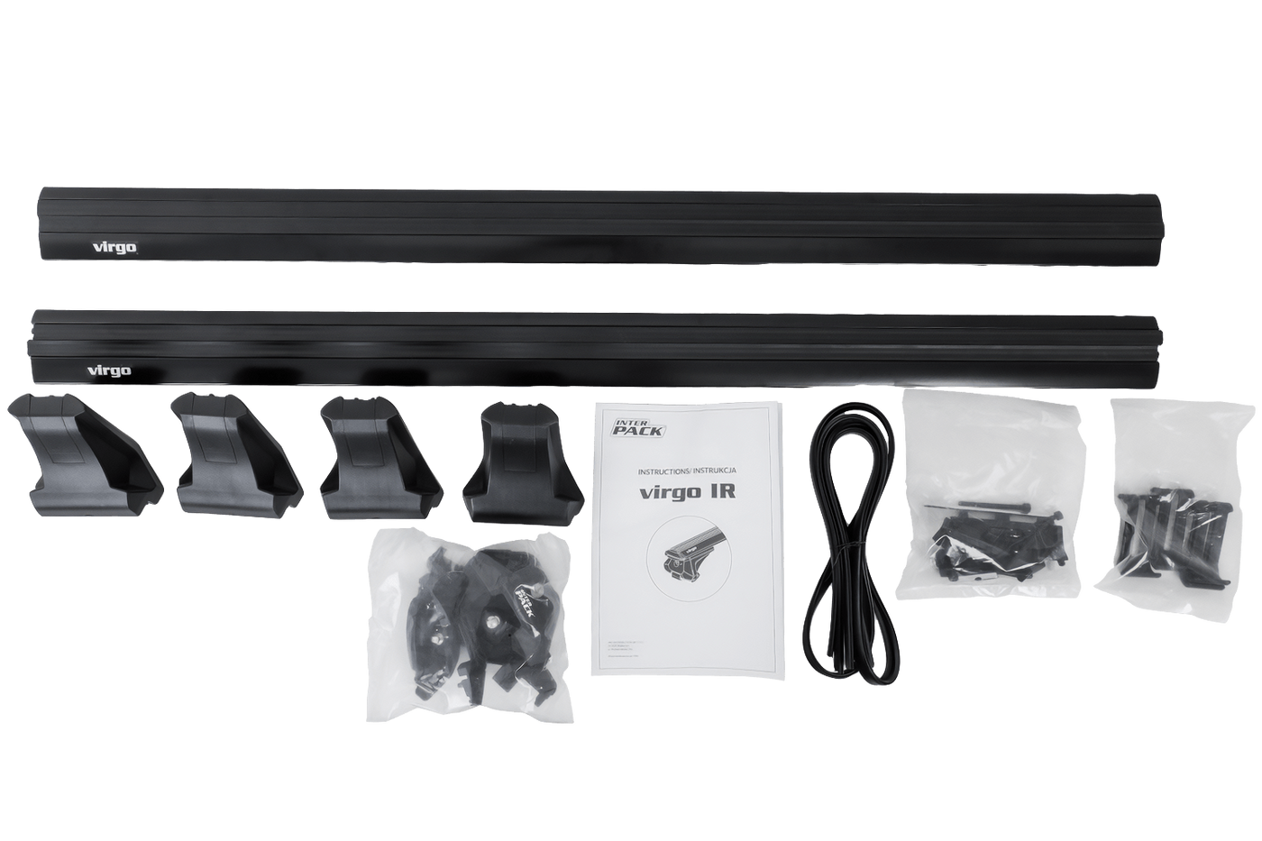 Bagażnik dachowy Inter Pack Virgo IR 120 (G2) BLACK na relingi zintegrowane
