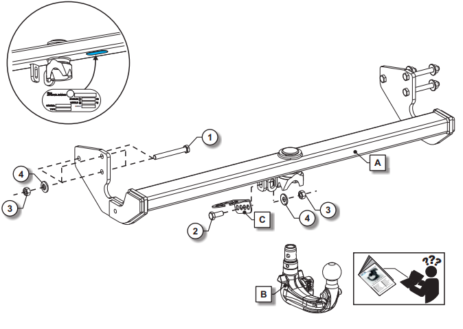 Wypinany hak holowniczy ORIS 200-155