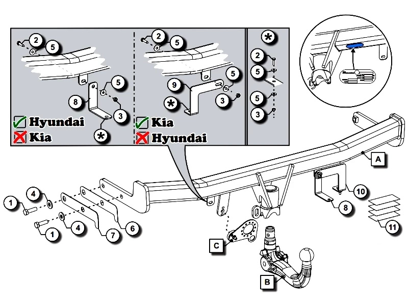 Wypinany pionowo hak holowniczy ORIS Hyundai Tucson IV NX4 2020-