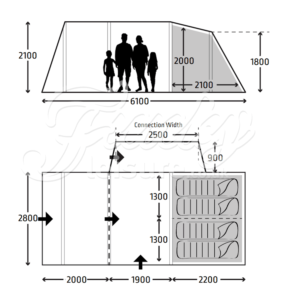 Footprint Groundsheet Hayling 4 Tent - Kampa 9120001272