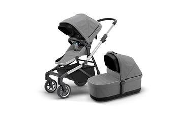 Thule Sleek + Bassinet Grey Melange on Aluminum 11000006
