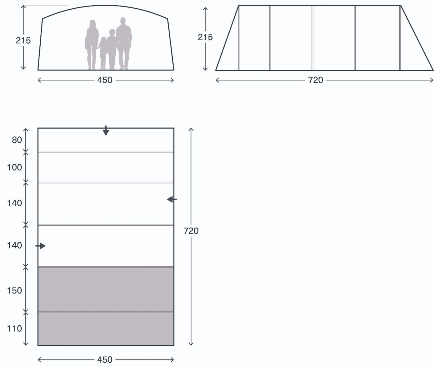 Namiot kempingowy Kampa Saunton 06 Air | 6 osób |9120002483