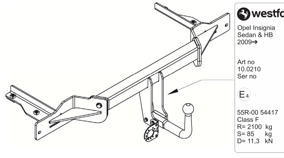 Hak holowniczy Westfalia Opel Insignia A Sedan 2008-