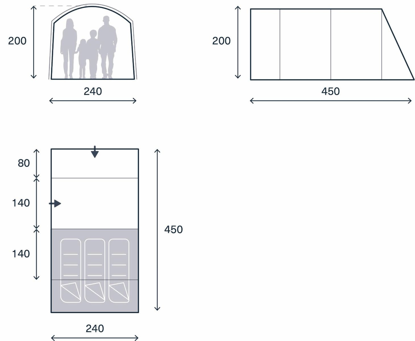 Namiot turystyczny Kampa Dawlish 03 | 3 osoby | 9120002477
