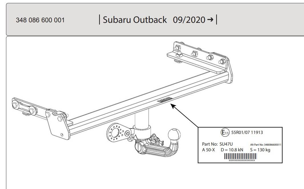 Hak Holowniczy Westfalia Subaru Outback VI 05/2021-