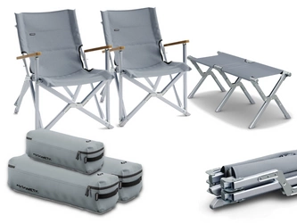 Dometic COMPACT CAMP CHAIR- SILT 2x 9600050815  + Ławka 9600050821