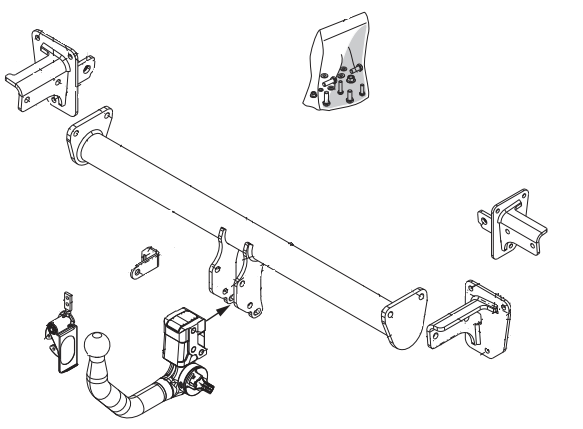 Hak holowniczy BRINK Mercedes EQA (H243) 02.2021-