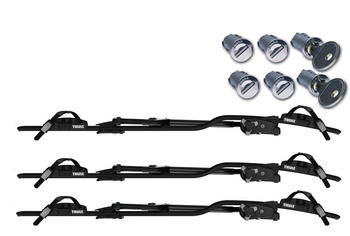 3x Thule ProRide 598002 Black + One Key