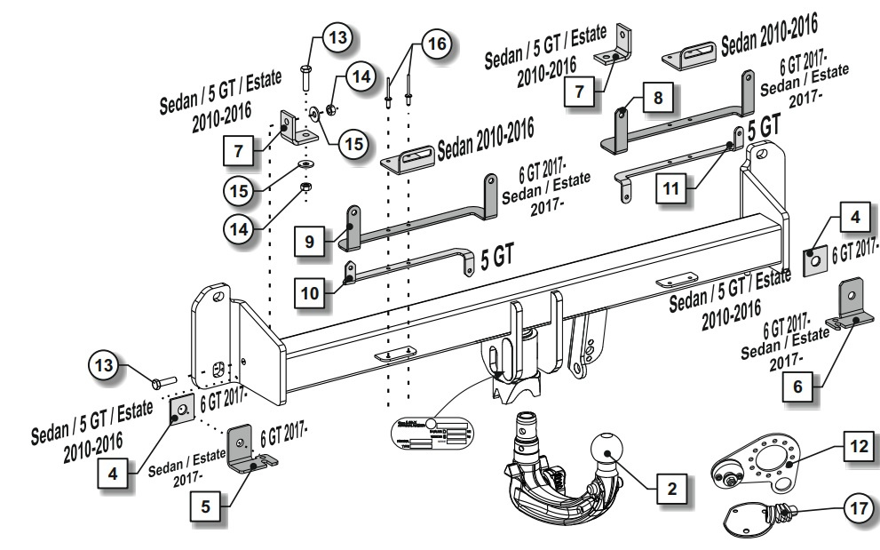 Wypinany hak holowniczy ORIS BMW Seria 5 G30 Sedan 2017-2024
