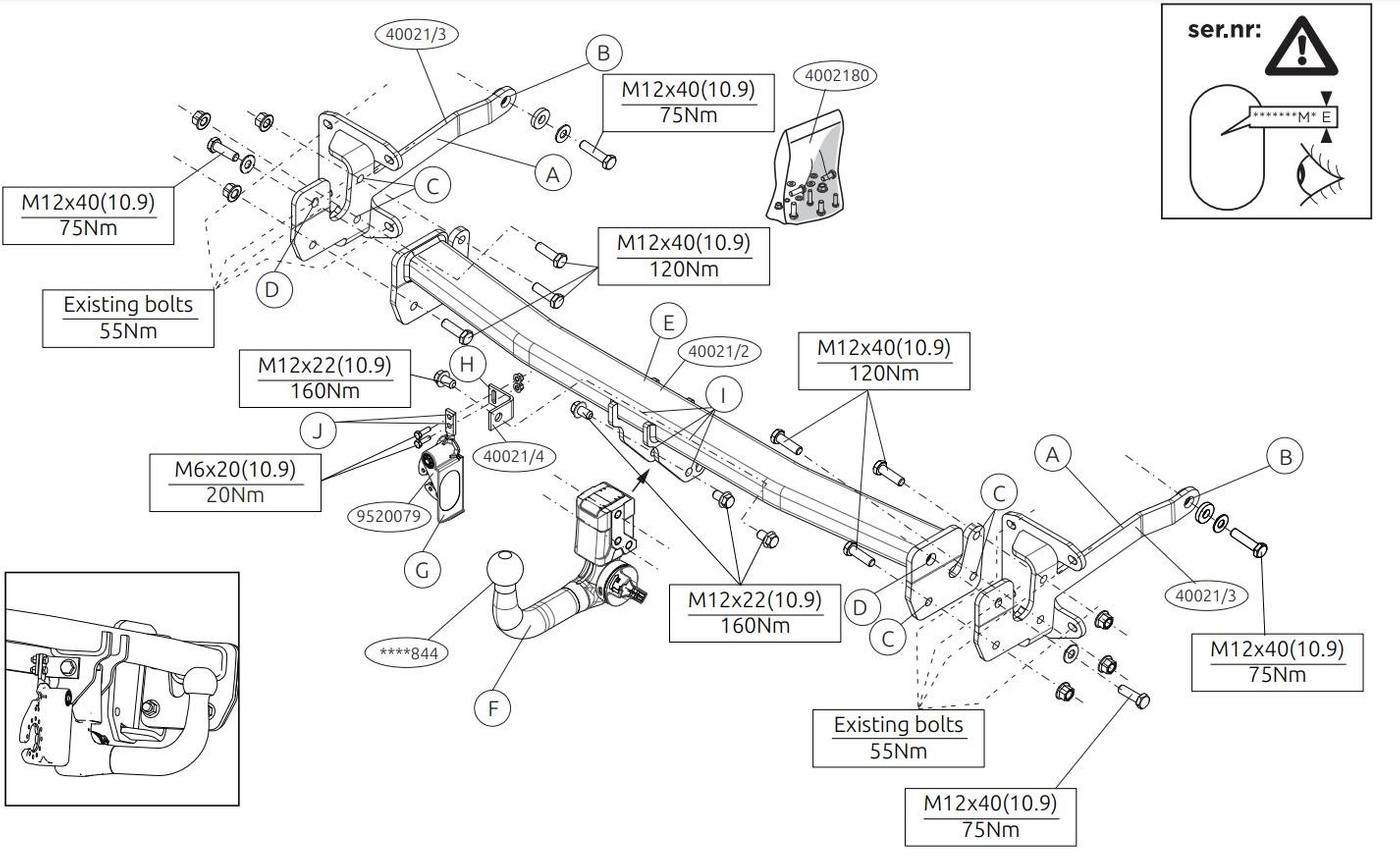 Hak holowniczy Brink VW Caddy V MK5 09/2020- 