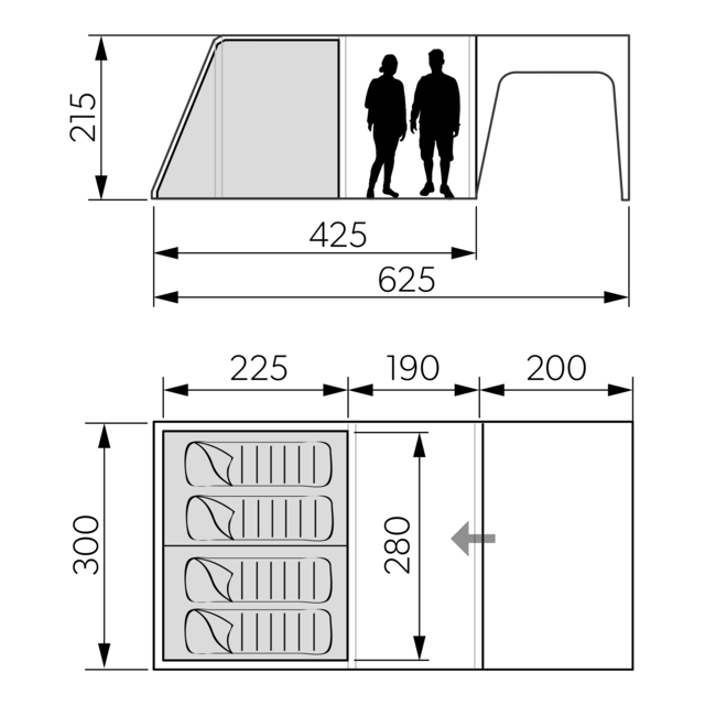 Namiot sypialny | Dometic Santorini FTK 4X8 Inner Tent | 9120002121