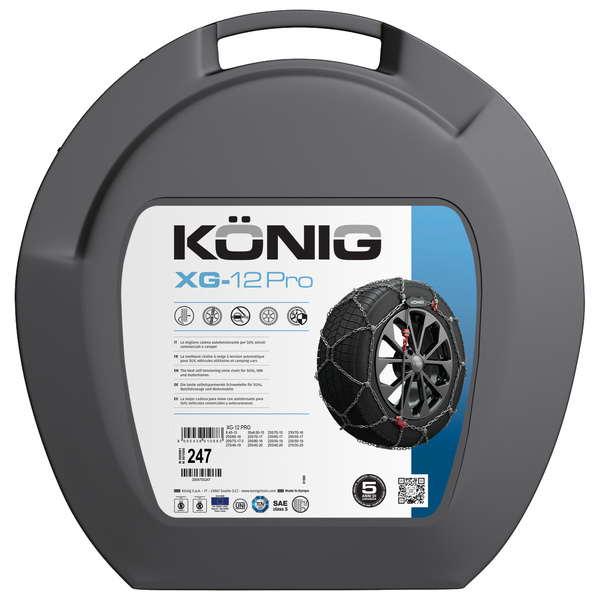 Łańcuchy śniegowe Konig XG-12 pro z napinaczem Grupa 247  235/45R20