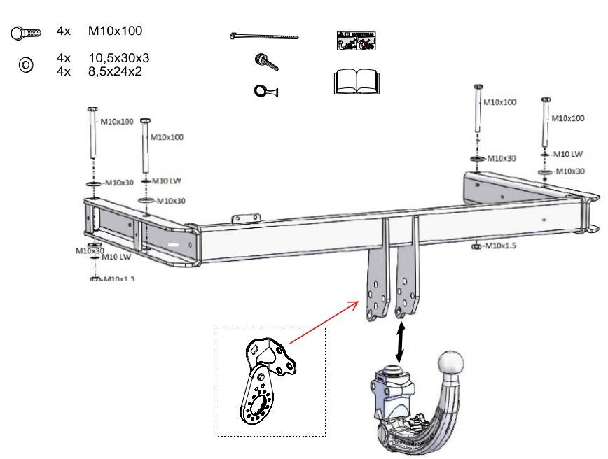 Hak holowniczy Westfalia Audi A4 B8 Allroad 06/2009 - 10/2015 