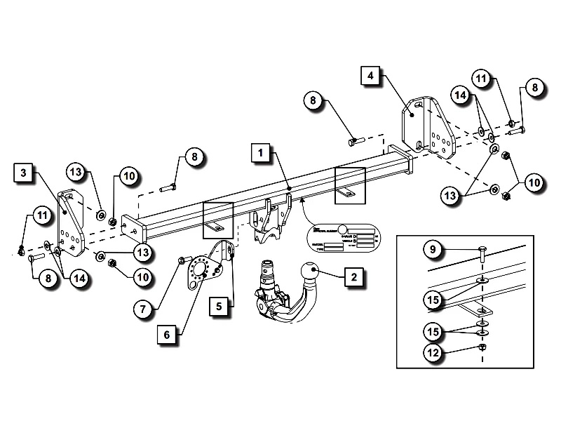 Wypinany pionowo hak holowniczy ORIS BMW Seria 4 F32 Coupe 2014-2020