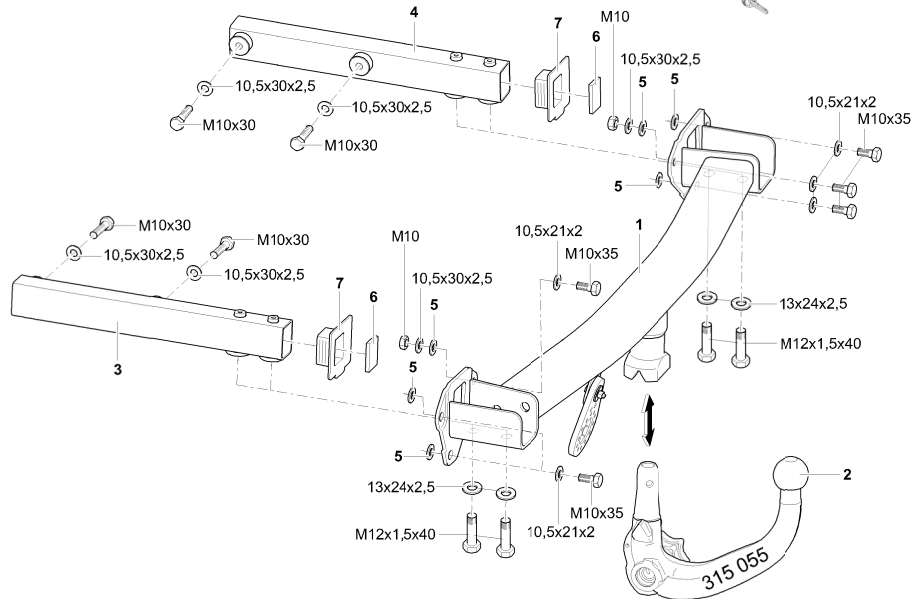 Hak holowniczy Westfalia Mercedes-Benz B - Klasa W245	2005-2011+ wiązka 