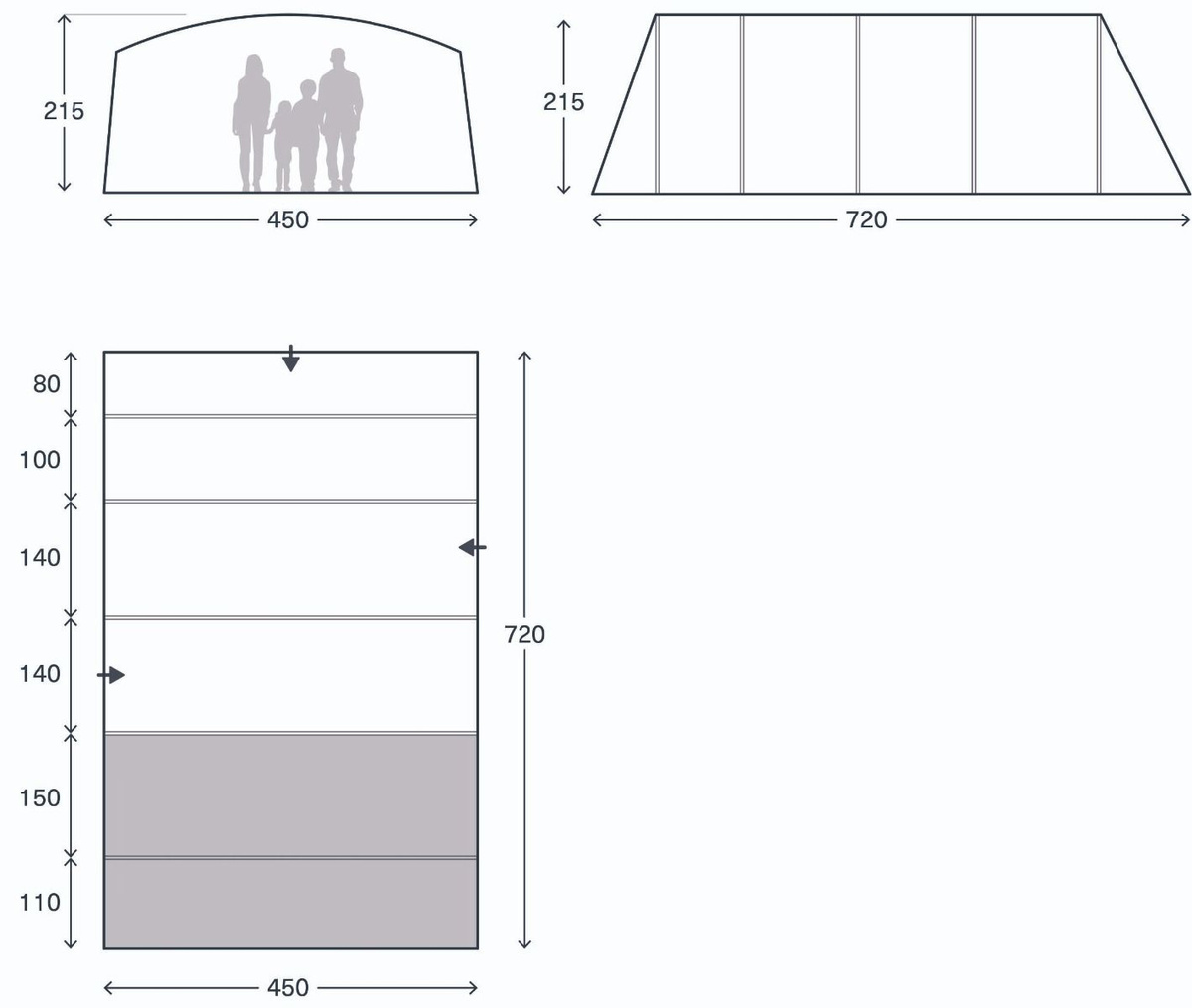 Namiot kempingowy Kampa Saunton 04 Air | 4 osoby | 9120002482