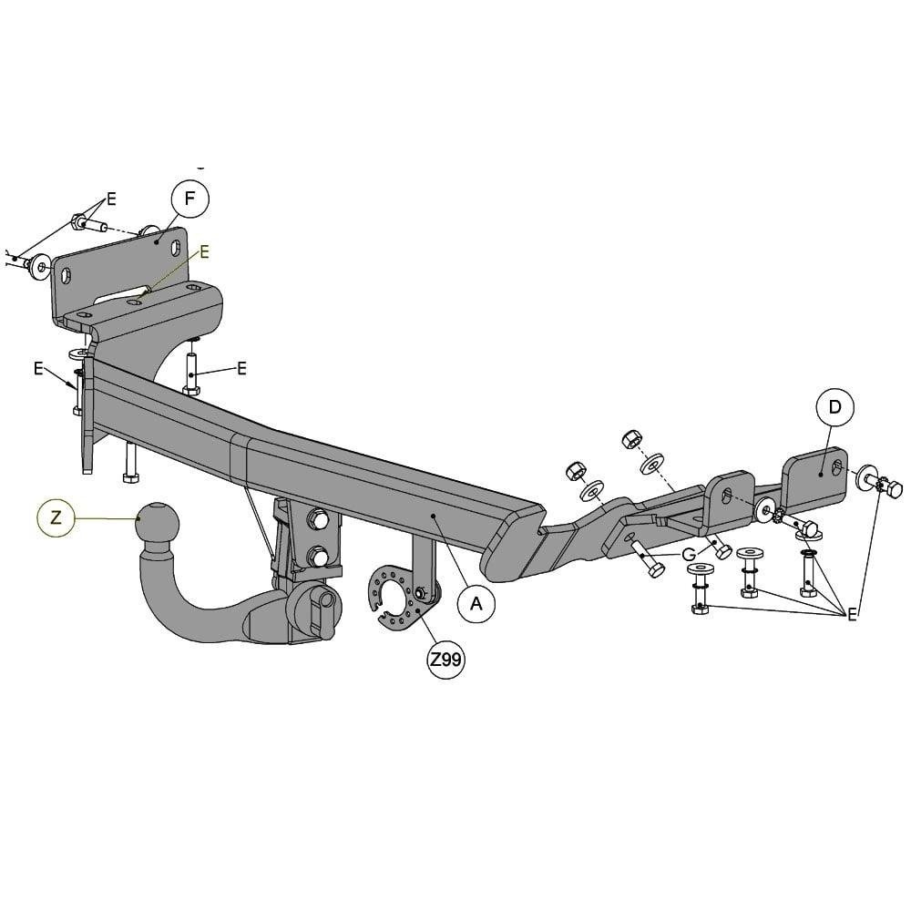 Hak holowniczy Witter Citroen C-Crosser 2007-