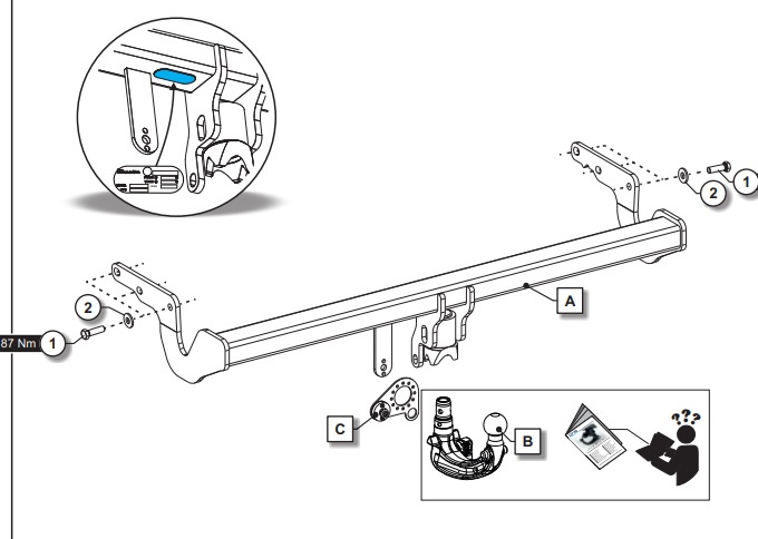 Wypinany hak holowniczy ORIS Nissan Qashqai J12 2021-