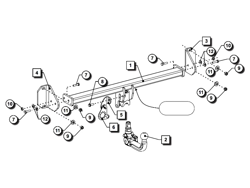 Wypinany pionowo hak holowniczy ORIS BMW X1 F48 2015-2022 + Moduł 7PIN