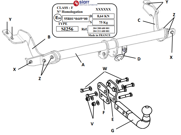 Hak holowniczy Westfalia Peugeot Partner L1 2018-