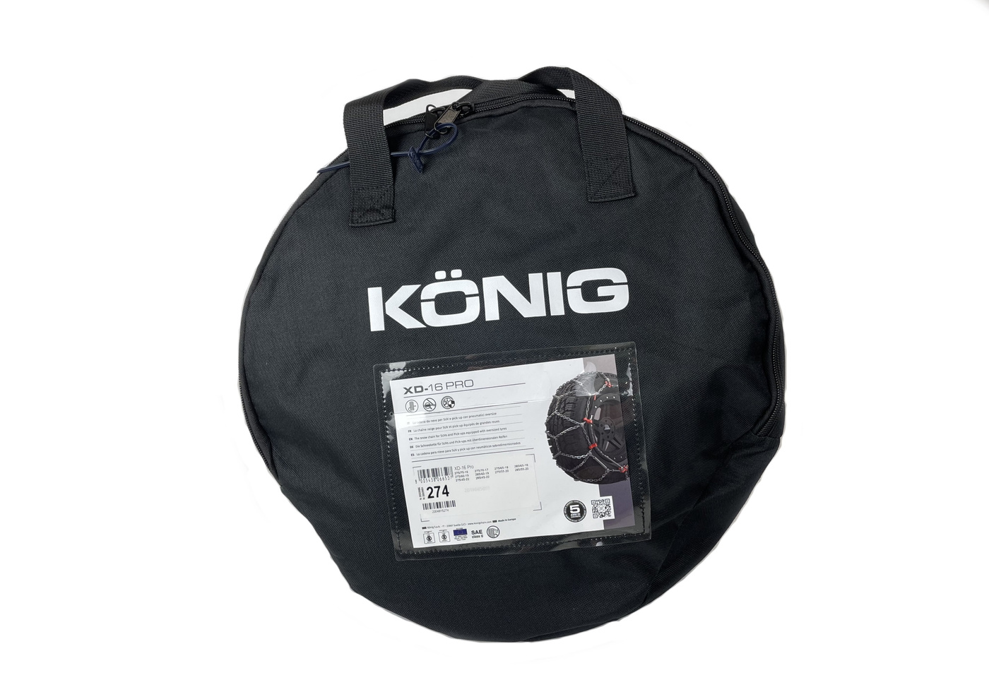 Łańcuchy śniegowe Konig XD-16 Pro grupa 280 I 33x12.50 R16