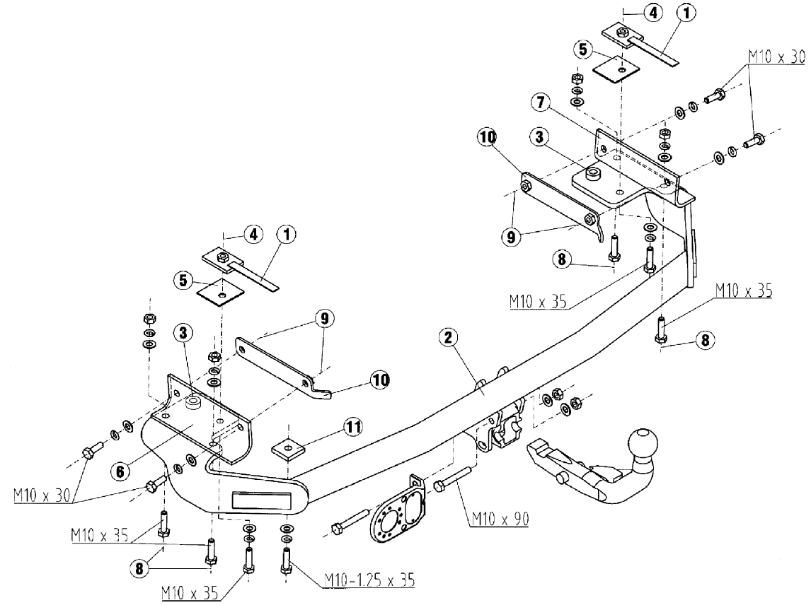 Hak Holowniczy FIAT Stilo Hatchback 2001-2006 