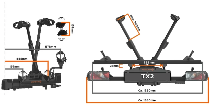 Adapter XB2 / TX2 / FG3 na trzeci rower do bagażnika Spinder / Prouser - S40011
