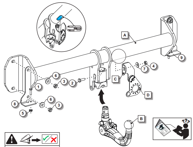 Wypinany hak holowniczy ORIS Mercedes GLC SUV X254 06/2022-